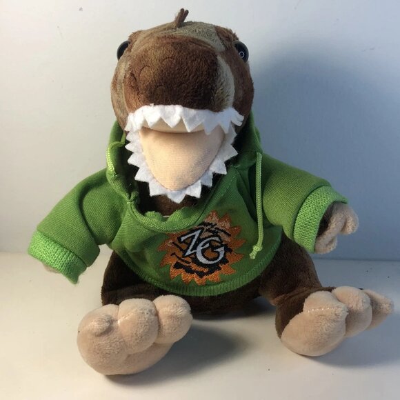 10" Green & Red Accented T-Rex Dinosaur Buddy Stuffed Plush - Picture 4 of 4